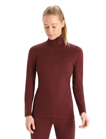 Icebreaker Merino 200 Oasis Long Sleeve Half Zip Thermal Top Naisten Yksiosainen ja sarjat Punainen | FI 1754RVDW